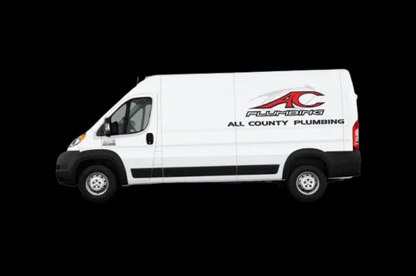 All County Plumbing service van parked at a customer home