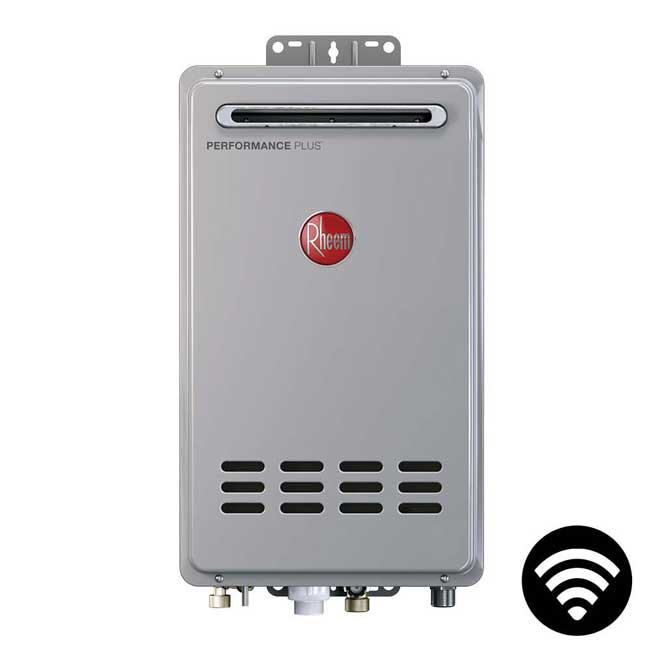 Tankless water heater system mounted on wall